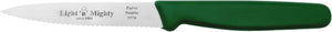 3-PC Paring Knife set. Red, Green, Blue Dairy Meat Parve. Serrated point.