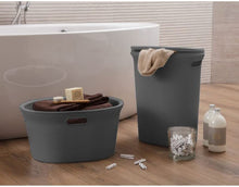 Load image into Gallery viewer, 35 L Ribbed Laundry Basket, Grey
