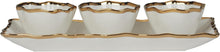 Load image into Gallery viewer, 20492 Regency Gold 4pc Tray and Condiment Bowls 14.25in x 6in
