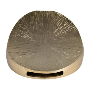 17755-01 Metal, 8" Etched Oval Vase, Champagne