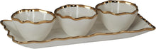 Load image into Gallery viewer, 20492 Regency Gold 4pc Tray and Condiment Bowls 14.25in x 6in
