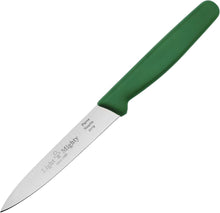 Load image into Gallery viewer, 3-PC Paring knife set, Red, Green, Blue, Dairy, Meat, Parve, Straight point tip.
