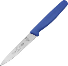Load image into Gallery viewer, 3-PC Paring knife set, Red, Green, Blue, Dairy, Meat, Parve, Straight point tip.
