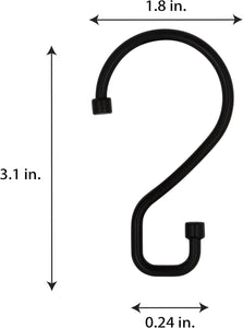 S-Hook Shower Curtain Rings - Matte Black