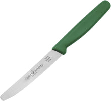 Load image into Gallery viewer, 3-PC Steak Knife Set, Red, Green, Blue Dairy, Meat, Parve, round serrated edge,
