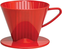 Load image into Gallery viewer, Fino Pour-Over Coffee Brewing Filter Cone, Number 2-Size, Red, Brews 2 to 6-Cups
