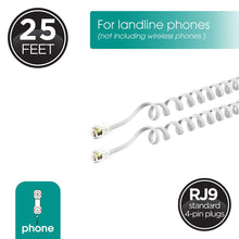 Load image into Gallery viewer, TELEPHONE COIL CORD 25 foot – WHITE
