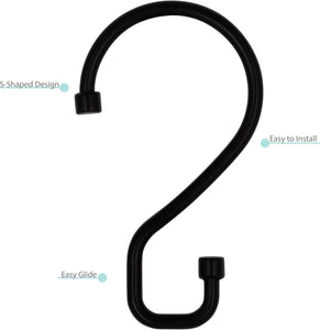 S-Hook Shower Curtain Rings - Matte Black