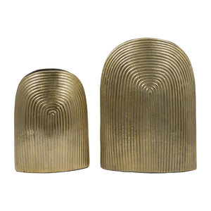 17754-03 Metal, 11" Arch Vase, Champagne