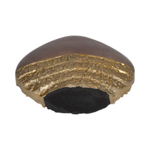 Load image into Gallery viewer, 19048-02 Metal, 12&quot; Ridged Round Vase, Black/gold
