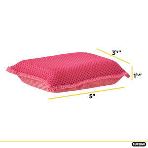3 Pack Microfiber Dish Sponge Red Blue & Yellow
