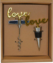 Load image into Gallery viewer, Cork Screw &amp; Stopper &quot;Love&quot;
