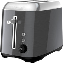 Load image into Gallery viewer, Black &amp; Decker 2-Slice Toaster with Extra Wide Slot Push-Button Functions, Shade Selector and Swing-Down Crumb Tray, Black/Stainless Steel
