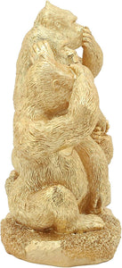 15879-01 Resin, S/3 Hear, Speak, See No Evil Gorillas, Gold