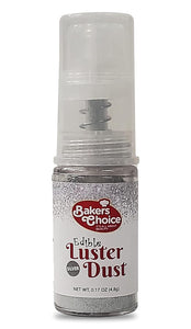 Baker's Choice Edible Glitter - Silver Edible Luster Dust - 4.8 grams