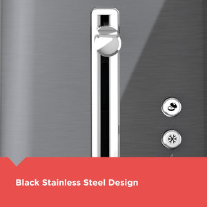 Black & Decker 2-Slice Toaster with Extra Wide Slot Push-Button Functions, Shade Selector and Swing-Down Crumb Tray, Black/Stainless Steel