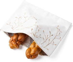 PU-CP-EML-GO LEAF EMBROIDERED CHALLAH POUCH Gold