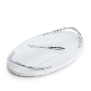 Braid Marble Cheese Board with Knife