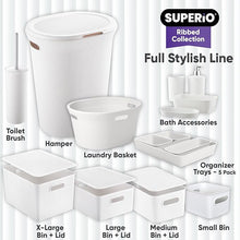 Load image into Gallery viewer, 35 L Ribbed Laundry Basket, White
