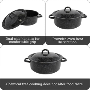 ENAMEL-DUTCH OVEN 4.5 QT BLACK