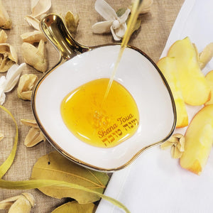HDA-8 Apple Shaped Ceramic Honey Dish With Spoon