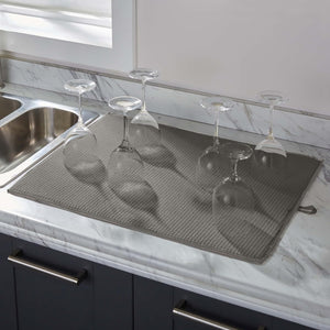 2PK JUMBO 18X24" MICROFIBER DRYING MAT- GREY
