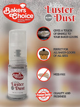 Load image into Gallery viewer, Baker&#39;s Choice Edible Glitter - Silver Edible Luster Dust - 4.8 grams
