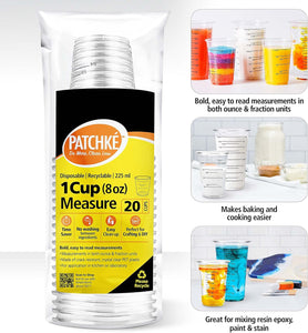 CUPS DISPOSABLE MEASURING 20 PACK 8OZ PATCHKE
