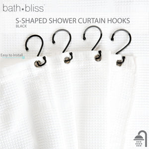 S-Hook Shower Curtain Rings - Matte Black
