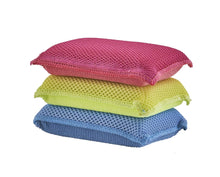 Load image into Gallery viewer, 3 Pack Microfiber Dish Sponge Red Blue &amp; Yellow
