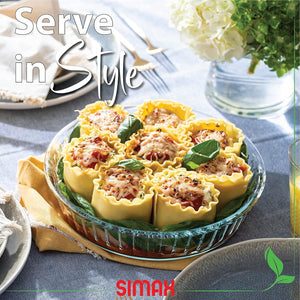 Simax 10.25 inch 2.25 qt Fluted Glass Baking Dish