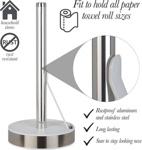 Delux SS. Paper Towel Holder With Extreme Tension Grip - White