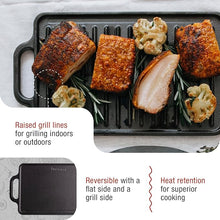 Load image into Gallery viewer, VICTORIA Rectangular Cast Iron Reversible Seasoned Griddle 12.5â€ x 7.5â€
