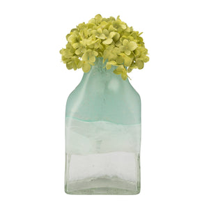 14710-05 Glass 13" Bottle Vase, Aqua Haze