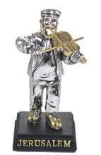 Load image into Gallery viewer, UK89363 Silvered Polyresin Hassidic Figurine Stands On Stage 9 Cm- Fiddler
