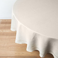 Load image into Gallery viewer, Hemstitch Table Cloth 70 Round Linen
