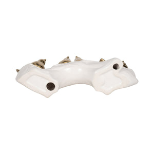 20414 14" Birds Sitting On Branch, White/gold