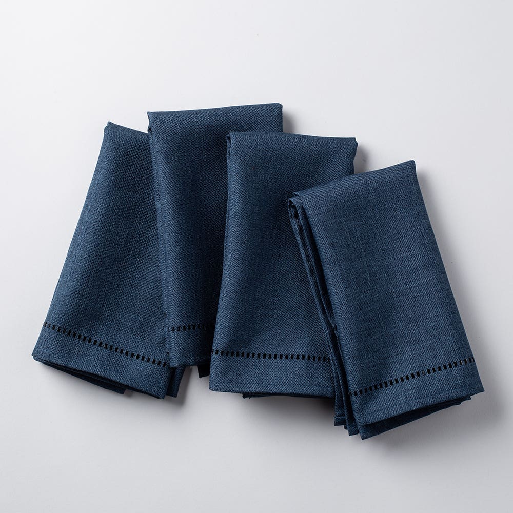 LINEN LOOK NAPKIN S4 NAVY