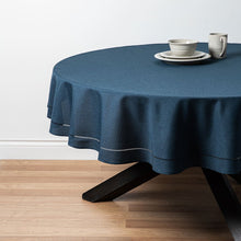 Load image into Gallery viewer, Hemstitch Table Cloth 70 Round Navy
