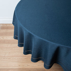 Hemstitch Table Cloth 70 Round Navy