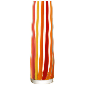 G1778-31-645 Folk Vase H12.5in Orange/Red/Yellow