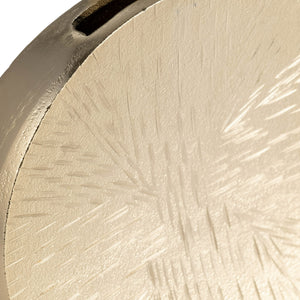 17755-01 Metal, 8" Etched Oval Vase, Champagne