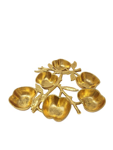 A1-90225 Apple Six Sectional Simonim Tray Gold