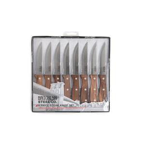 8pc Jumbo Steak Knives Walnut
