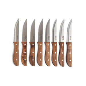 8pc Jumbo Steak Knives Walnut