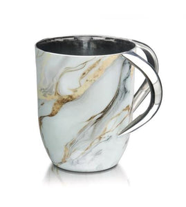 50886 WASHCUP ABSTRACT WHITE/GOLD