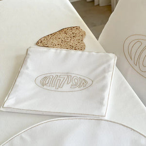 J-PABL-W-GD Leatherette Afikoman Pouch