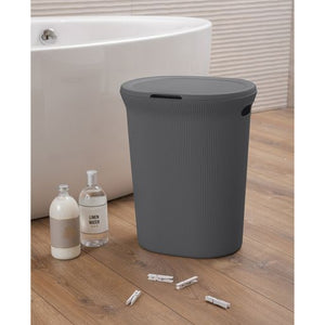 299 40 L Ribbed Laundry Hamper, Grey