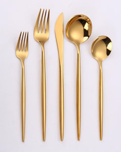 VF-15-VGVera, Mirror Gold, 18/10 Flatware, 20 Pc Set, Service For 4