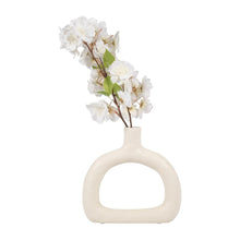 Load image into Gallery viewer, 18421-02 CER 8&quot; TEXTURED WIDE CUT-OUT VASE, C
